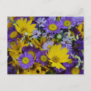 Yellow And Purple Bouquet Postcard