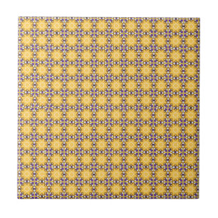 Yellow and Purple Ceramic Tile