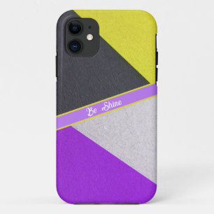 Yellow and purple coloured paper iPhone case