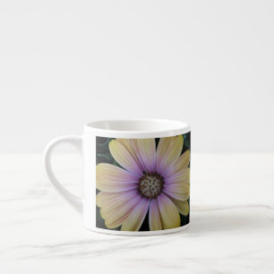 Yellow and Purple Daisy Flower Espresso Cup