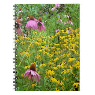 Yellow and Purple Flowers in the Garden Notebook