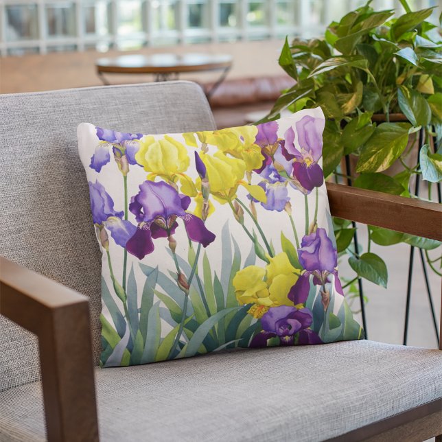 Yellow and Purple Irises Cushion (Creator Uploaded)