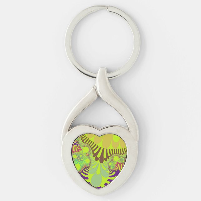 Yellow and Purple Mod Key Ring (Front)