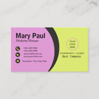 Yellow and Purple Modern Corporate Business Card