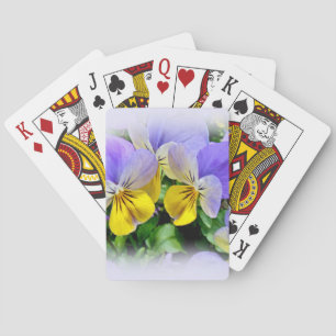 Yellow and Purple Pansies Playing Cards