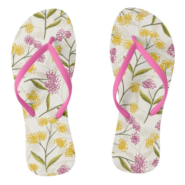 Yellow and purple roses thongs (Footbed)