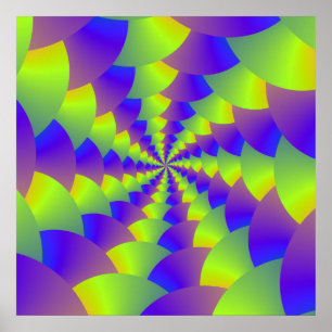 Yellow and Purple Spiral Poster
