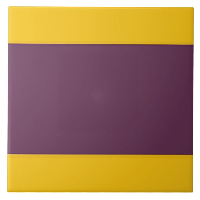 Yellow And Purple Sripes Ceramic Tile (Front)