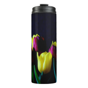 Yellow and Purple Tulips Thermal Tumbler