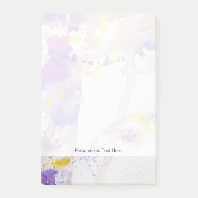 yellow and purple watercolor background post-it notes (Front)