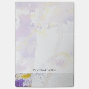 yellow and purple watercolor background post-it notes