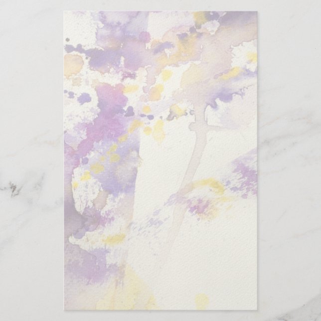yellow and purple watercolor background stationery (Front)