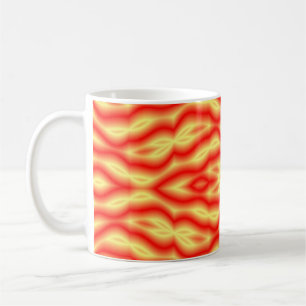 Yellow and red abstract leaves coffee mug