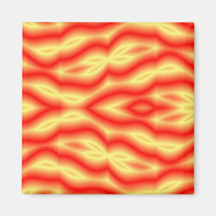 Yellow and red abstract leaves magnet