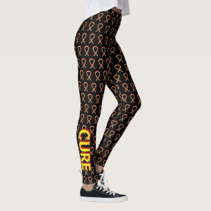 Yellow and Red Awareness Ribbon Custom Leggings