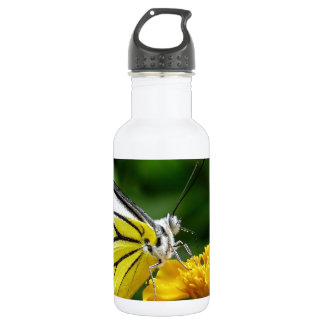 Yellow and Red Butterfly on Yellow Flower 532 Ml Water Bottle