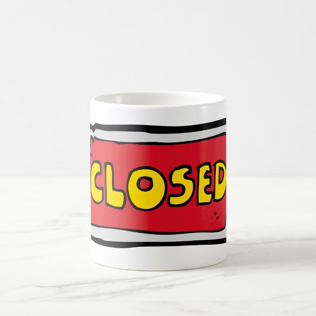 Yellow And Red Closed Sign Coffee Mug (Creator Uploaded)