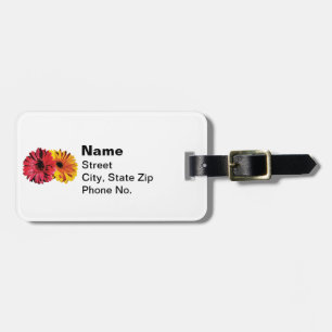 Yellow And Red Gerbera Daisies Luggage Tag
