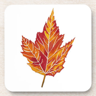 Yellow and Red Maple Leaf Coaster