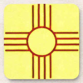 Yellow And Red New Mexico Zia Coaster