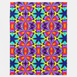 Yellow and Red Patterned Fleece Blanket