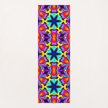 Yellow and Red Patterned Yoga Mat