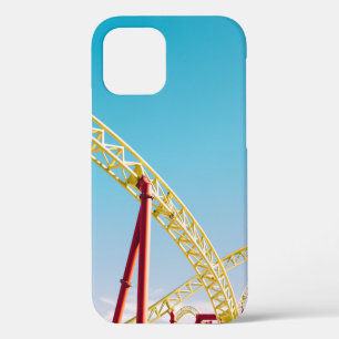 Yellow and red roller coaster under blue sky at da iPhone 12 case
