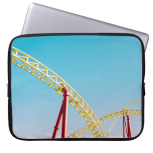 Yellow and red roller coaster under blue sky at da laptop sleeve
