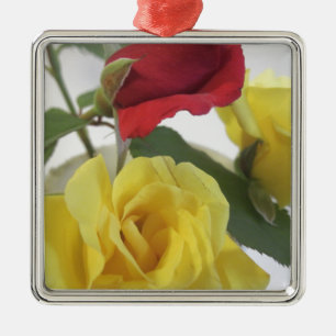 Yellow and Red Roses Metal Tree Decoration