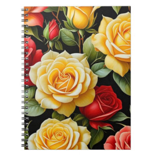 Yellow and Red Roses Spiral Notebook