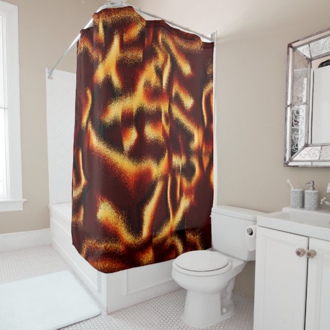 Yellow and red spots look blurred with defect shower curtain (In Situ)