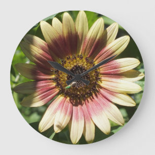 Yellow and Red Sunflower Wall Clock