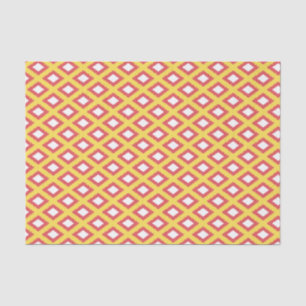 Yellow and Red Tribal Diamond Ikat Pattern Tissue Paper