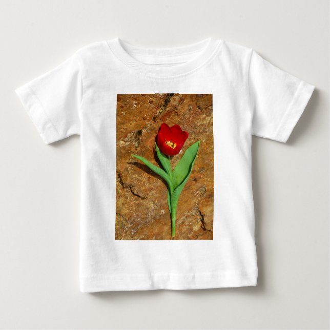 Yellow and Red Tulip Baby T-Shirt (Front)