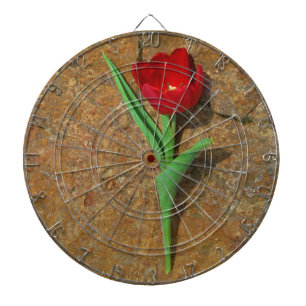 yellow and Red Tulip Dartboard