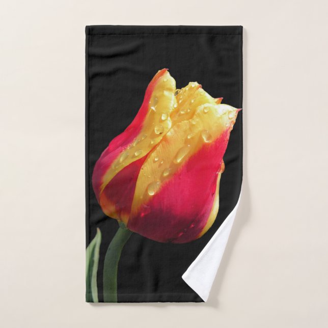 Yellow And Red Tulip Hand Towel (Hand Towel)