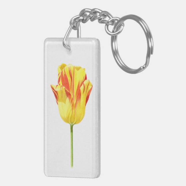 Yellow and red tulip key ring (Back Right)