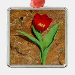 Yellow and Red Tulip Metal Tree Decoration