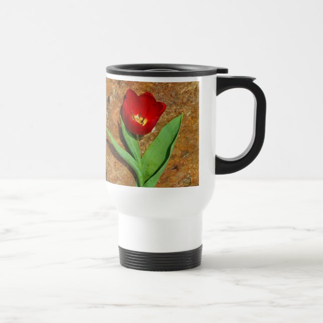 Yellow and Red Tulip Travel Mug (Right)