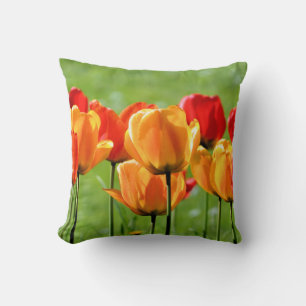 Yellow And Red Tulips Cushion