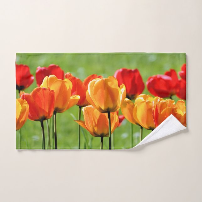 Yellow And Red Tulips Hand Towel (Hand Towel)