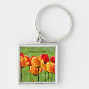 Yellow And Red Tulips Key Ring