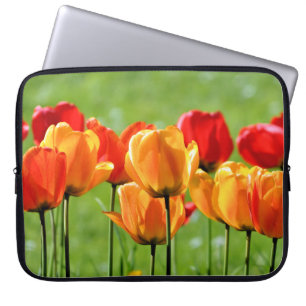 Yellow And Red Tulips Laptop Sleeve