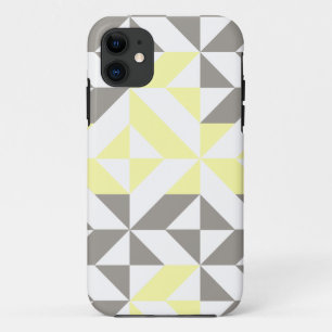Yellow and Silver Geometric ZigZag iPhone 11 Case
