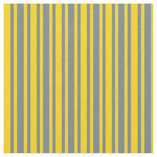 Yellow and Slate Grey Coloured Stripes Fabric (Close Up)