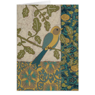 Yellow and Teal Blue Bird Perched on a Branch