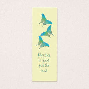 Yellow And Turquoise Butterfly - Book Marker