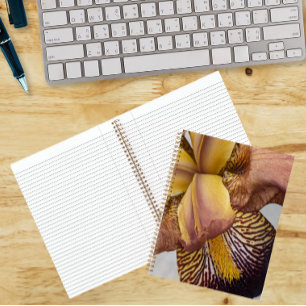 Yellow and Violet Bearded Iris Floral Notebook