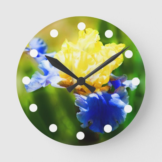 Yellow and Violet Iris Clock (Front)