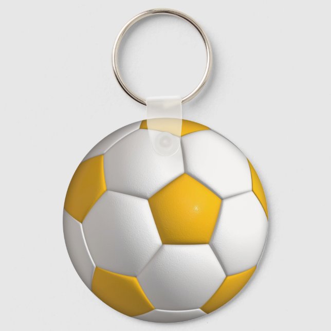 Yellow and white ball key ring (Front)